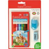 Faber-Castell 12 Renk Kuru Boya Seti (Kalemtıraş + Silgi Hediyeli)