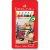 Faber-Castell 12 Renk Metal Kutu Boya Kalemi Uzun Kuru Boya Kalemi ile Yaratıcılığınızı Geliştirin