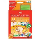 Faber Castell 12 Renk Yarım Boy Jumbo Üçgen Beyaz Gövde Boya Kalemi