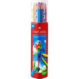 Faber-Castell 12 Renkli Üçgen Kuru Boya Kalem Seti Plastik Tüp ile 3+ Yaş İçin Eğlenceli Aktiviteler