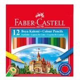 Faber Castell 12'li Karton Kutu Yarım Boy Kuru Boya