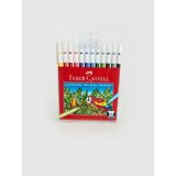 Faber-Castell 12'li Keçeli Boya Kalemi Renkli Plastik Kapaklı Çocuklar İçin Eğlenceli Set