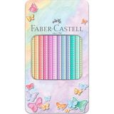 Faber-Castell 12'li Pastel Boya Seti – Parlak ve Canlı Renkler, Ergonomik Üçgen Tasarım, Dayanıklı Metal Kutu