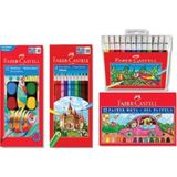 Faber-Castell 12'li Pastel Sulu Kuru Boya Keçeli Kalem 4'lü Boya Seti Türkiye Menşeli