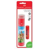 Faber-Castell 12'li Tüp Kuru Boya Stick Yapıştırıcı ve Kalemtıraş Çocuklar İçin