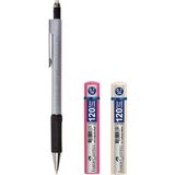 Faber-Castell 1347 Gümüş Versatil Kalem 0.7 Uç Boyutu ve 120'li Uç 2 Adet Seti ile Ergonomik Tasarım