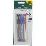 Faber-Castell 1425 5'Li Renkli Tükenmez 2 Siyah+2 Mavi+1 Kirmizi