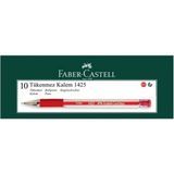 Faber-Castell 1425 Iğne Uçlu Tükenmez Kalem 10'lu Avantajlı Paket - Kırmızı
