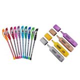 Faber Castell 1425 Tükenmez Ailesi 10lu + Faber-Castell 4 Adet Metalik Fosforlu Kalem