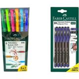 Faber-Castell 1425 Tükenmez Kalem 6'lı Renk ve 1425 Tükenmez Kalem Mavi ve Siyah Renk 5'er Adet