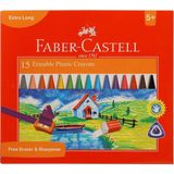 Faber-Castell 15 Renk Silinebilir Mum Boya, Uzun Kalem Ucu ile Açılabilir Kırtasiye Ürünü