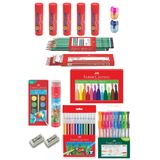 Faber Castell 16 Parça Okul Öğrenci Seti,Boyama Seti,Yazı Seti,Stick Yapıştırıcı,Silgi,Kalemtıraş Donanımlı Set