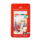 Faber-Castell 165120 Metal Kutu 12 Renk Kuru Boya