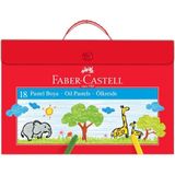 Faber-Castell 18 Renk Plastik Çantalı Pastel Boya Seti Günlük Kullanım İçin