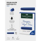 Faber Castell 18550 6'lı Mavi Dolma Kalem Kartuşu