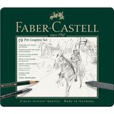 Faber-Castell 19 Parça Pitt Grafit Sanat Seti Siyah Kömür Kalem ve Aksesuarlarla Gölgelendirme İçin İdeal
