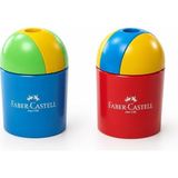 Faber-Castell 2 Adet Faber Hazneli Kalemtıraş , Silindir , Canlı Renkler - Mavi - Kırmızı