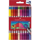 Faber-Castell 20 Renk Çift Taraflı Keçeli Kalem Dayanıklı ve Parlak Renk Seçenekleriyle