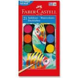 Faber-Castell 21 Renkli Büyük Boy Suluboya 1 Adet Çocuk Oyunları İçin İdeal Boya Seti