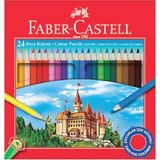 Faber-Castell 24 Parça Kuru Boya Tam Boy Renkli Kalemler Karton Kutulu Çocuklar İçin Güvenli (116324)