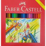 Faber-Castell 24 Renk Kuru Boya Seti Tam Boy Karışık Renkli Kalemler Almanya Menşeli