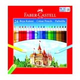 Faber-Castell 24'lü Çok Renkli Kuru Boya Karton Kutu - 3 Adet Kalem Seti