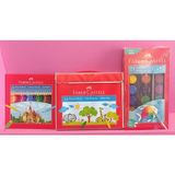 Faber Castell 24'lü Kuru Boya Kalemi , 24 'lü Çantalı Pastel Boya , 21' Li Sulu Boya (3'lü Set )