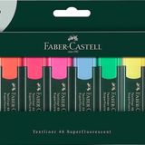 Faber-Castell 254863 - Fosforlu kalem seti TL 48, 8'li kutu, neon renkler, uzun ömürlü kama uçlu, çizgi genişliği 1 - 5 mm, doldurulabilir