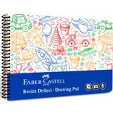 Faber-Castell 25x35 cm Spiralli PP Kapak Resim Defteri 30 Yaprak - 000481 Mavi