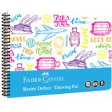 Faber-Castell 25x35 cm Spiralli PP Kapak Resim Defteri 30 Yaprak - 000481 Turkuaz