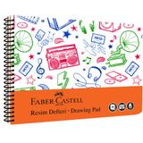 Faber-Castell 25x35 cm Spiralli PP Kapak Resim Defteri 30 Yaprak - 000481 Turuncu