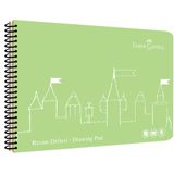 Faber-Castell 25x35 cm Spiralli PP Kapak Resim Defteri 30 Yaprak - 400036 Yeşil
