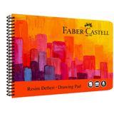 Faber-Castell 35x50 cm Art Karton Kapak Resim Defteri 30 Yaprak - 000480 Kırmızı