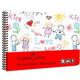 Faber-Castell 35x50 cm Spiralli PP Kapak Resim Defteri 30 Yaprak - 000482 Kırmızı