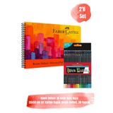 Faber Castell 36 Renk Black Edition Kuru Boya ve 35x50 cm 30 Yaprak Art Karton Kapak Resim Defteri Seti(Karma Renk)
