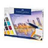 Faber-Castell 36 Renkli Creative Watercolor Tablet Sulu Boya Seti Turuncu Renkli Parçalar