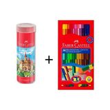 Faber-Castell 36'lı Tüp Kuru Boya + Faber-Castell 30 Renk Eğlenceli Keçeli Kalem