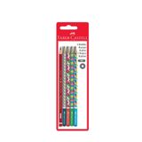 Faber Castell 4 Adet Bubble Kurşun Kalem+1 Adet Kırmızı Kalem Set