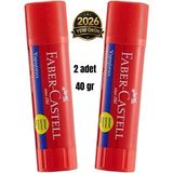 Faber Castell 40 gr Çevirmeli Stick Yapıştırıcı 2 Adet - Beyaz