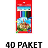 Faber-Castell 40 Paket Karton Kutu 12 Renk Kuru Boya Kalemi