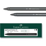 Faber-Castell 45 Siyah Keçeli Kalem 10 Adet İnce Uçlu Çizim İçin İdeal