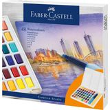Faber-Castell 48'li Tablet Suluboya Set Renkli Boyalar Metal Kutu ile Yaratıcı Sanatçılar İçin