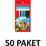 Faber-Castell 50 Paket Karton Kutu 12 Renk Kuru Boya Kalemi