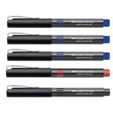 Faber Castell 5405 0.5 mm İğne Uçlu 3 Mavi 1 Kırmızı 1 Siyah Roller Kalem