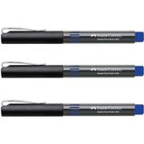 Faber Castell 5405 0.5 mm İğne Uçlu Mavi 3'lü Roller Kalem