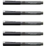 Faber-Castell 5405 İğne Uçlu Roller Kalem Siyah 0.5 mm 5'li