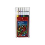 Faber-Castell 6 Adet Renkli Keçeli Kalem 155106 Pratik Ölçüler ile Çizim İçin Uygun