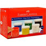 Faber-Castell 6 Renk Parmak Boyası 1 Adet Çok Renkli Plastik Ambalajda Çocuklar İçin