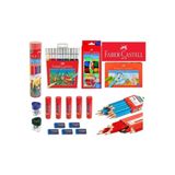 Faber-Castell 666 Okul Öğrenci Boya Seti, Kuru Boya, Pastel, Sulu Boya, Keçeli Kalem, Kurşun Kalem, Silgi, Yapıştırıcı