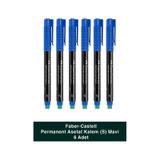 Faber-Castell 6'lı Mavi Permanent Asetat CD Kalemi Solmayan Kalıcı Yazım (S) Seti